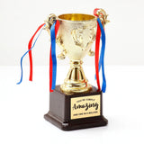 Archies World's Best Brother Gold Trophy with Greeting Card
