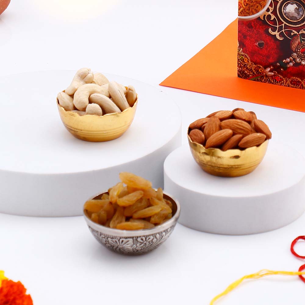 Warm Wishes Bhai Dooj Greeting Card with Dry Fruits