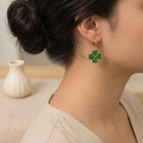 Green Clover Heart Hoop Earrings | Stupid Cupid