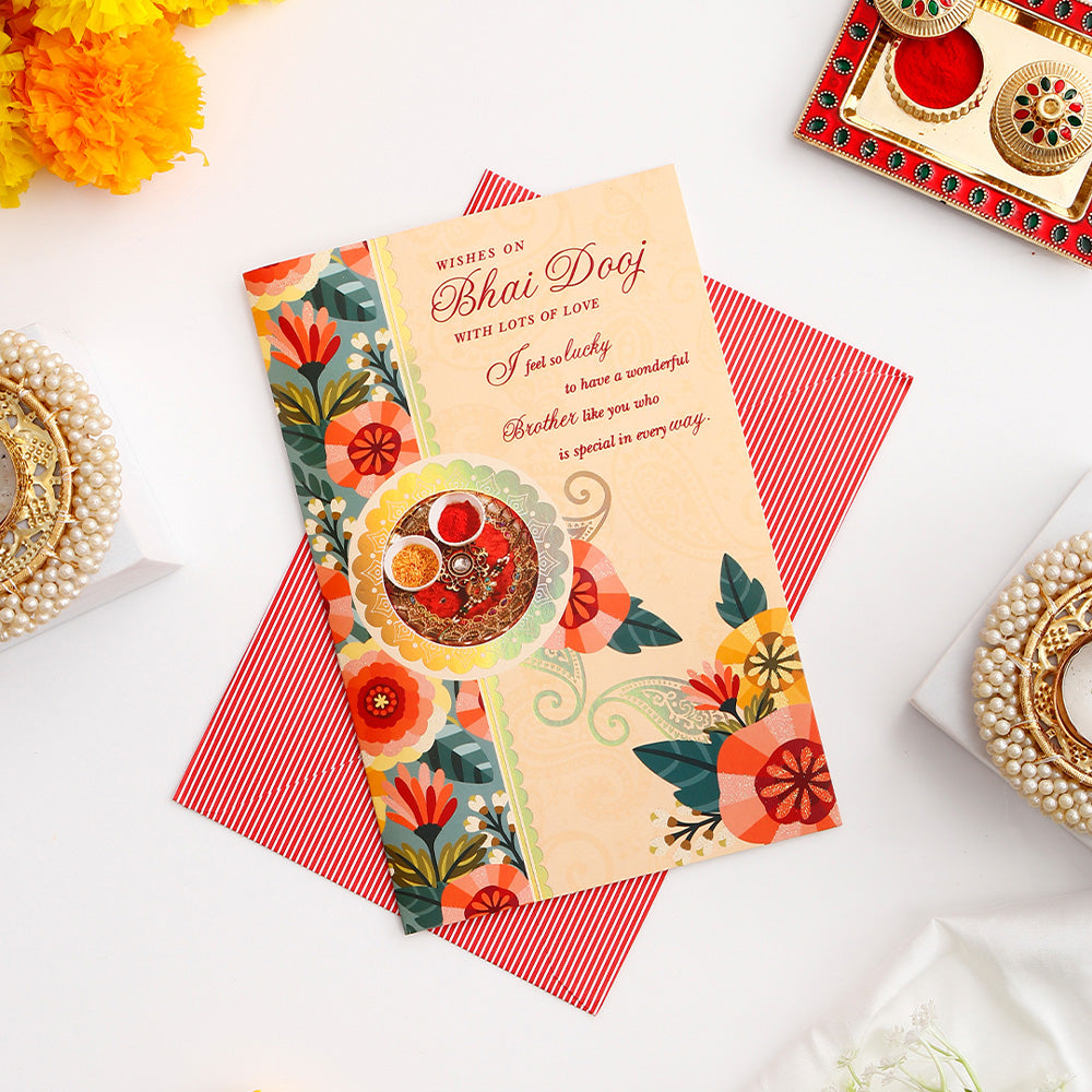 Special Bhai Dooj Greeting Card with Dry Fruits