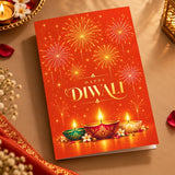 Personalized Diwali Greeting Card with Fireworks & Colourful Diyas