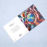 Pack of 50 Mehndi Hands Globe Greeting Card