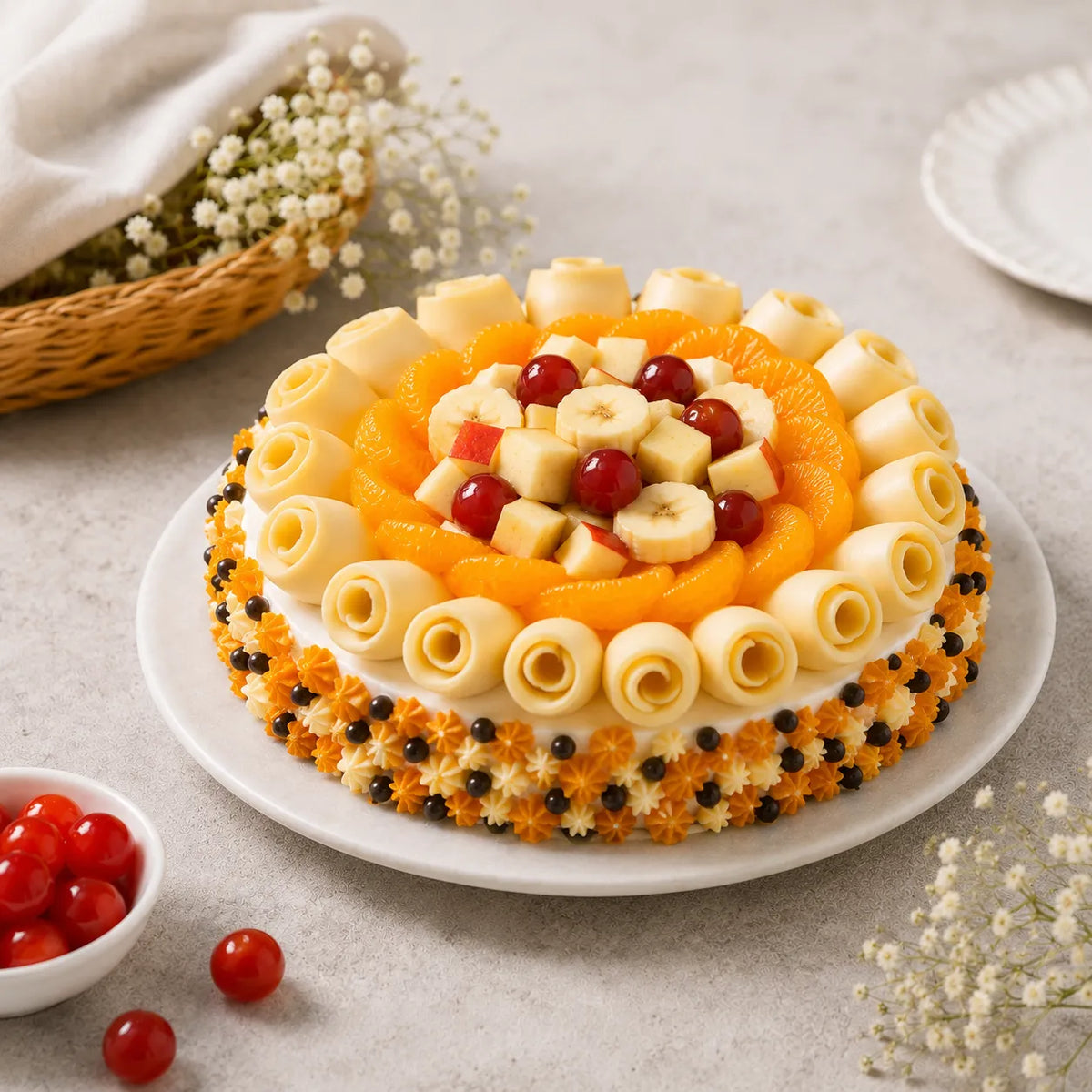 Tropical Fruit Paradise Cream Cake