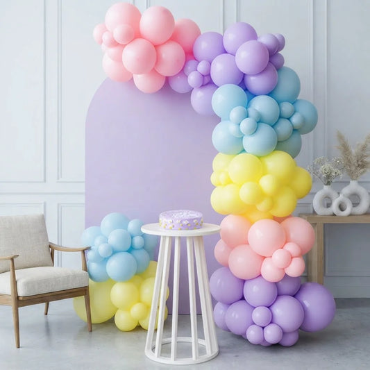 Pastel Rainbow Arch Backdrop Decor