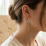 Blue Evil Eye Charm Dangle Earrings | Stupid Cupid