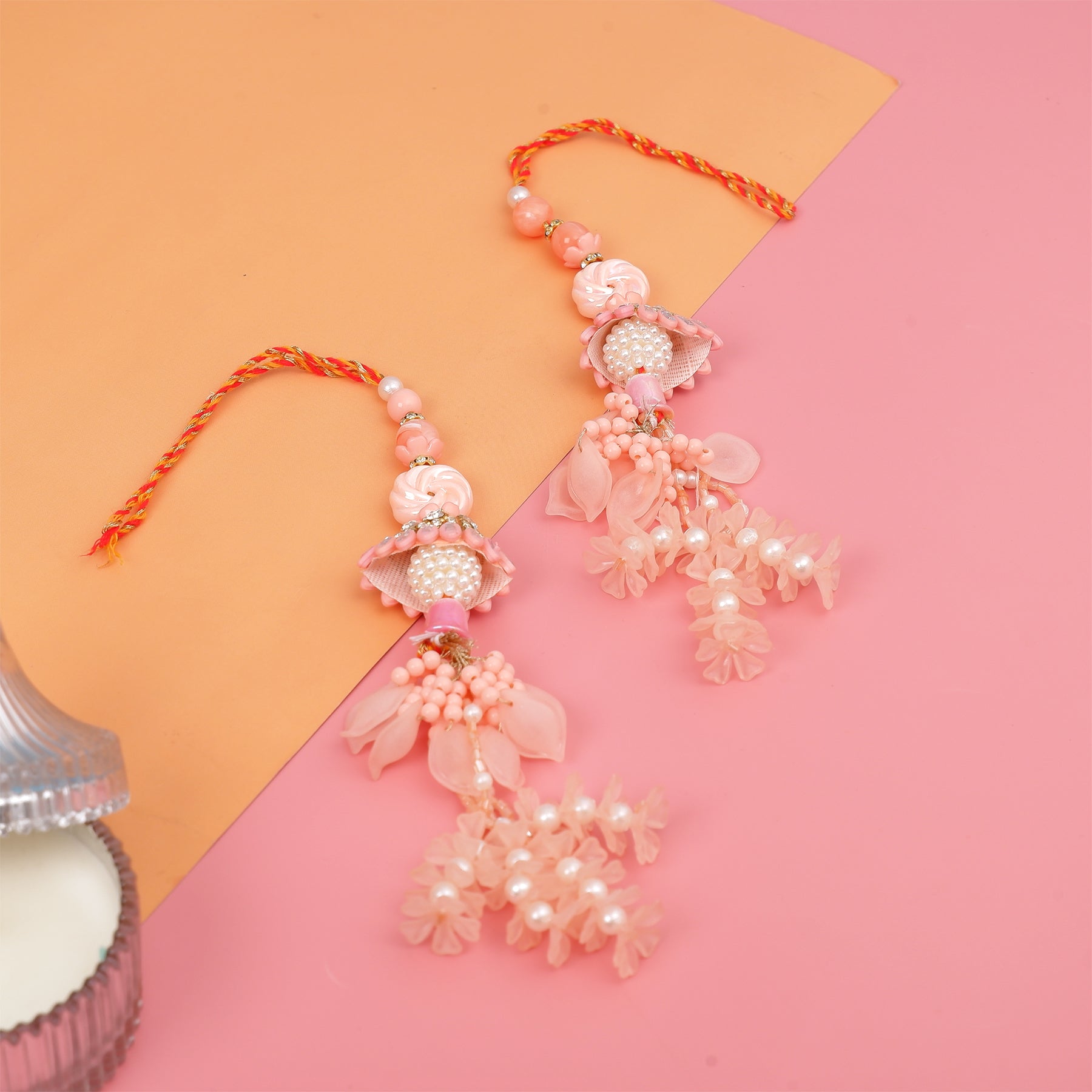Traditional Coral Lumba Rakhi Pack of 2