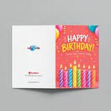 Happy Birthday Candles Personalised Greeting Card with Chocolate