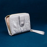 Grey Two-Tone Zip-Around Wallet with Wristlet Strap