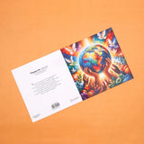 Pack of 50 Colourful Globe and Doves Greeting Card