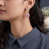 Pink Heart Halo Butterfly Drop Earrings | Stupid Cupid
