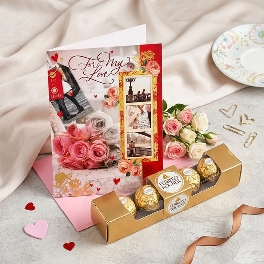 For My Love Greeting Card With Chocolate
