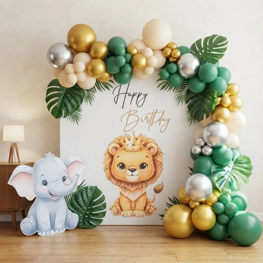 Jungle Animals Theme Birthday Backdrop Decor