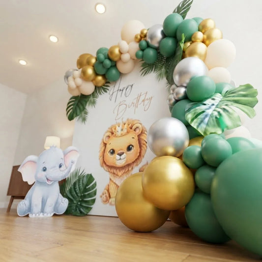 Jungle Animals Theme Birthday Backdrop Decor