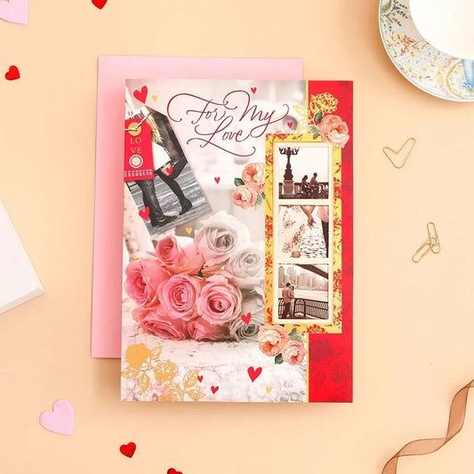For My Love Greeting Card With Chocolate
