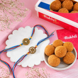 Ornate Bhai Rakhi with Besan Laddoo