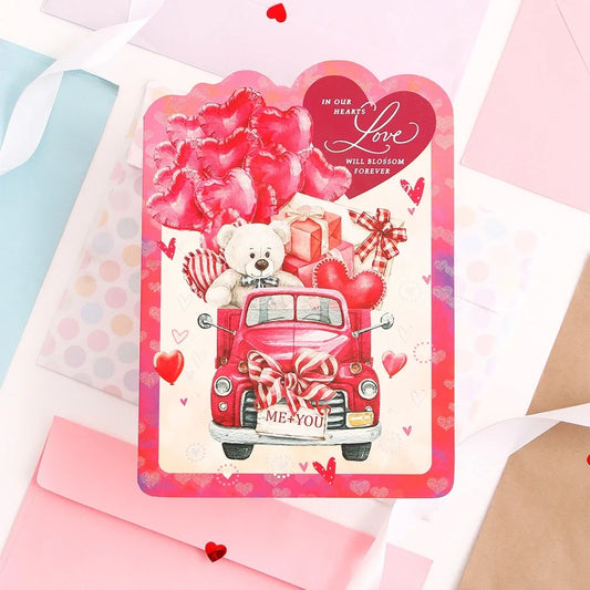 In Our Heart Love Will Blossom Forever Greeting Card With Chocolate