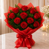 10 Red Roses, Ferrero Rocher With Cream Cake & Teddy