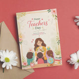 Happy Teachers' Day Floral Thank You Personalised Greeting Card