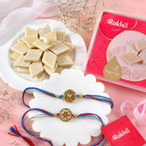 Gleaming Bhai Rakhi with Kaju Katli