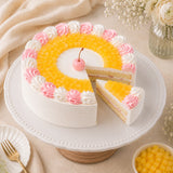 10 Red Roses With Pineapple Cake