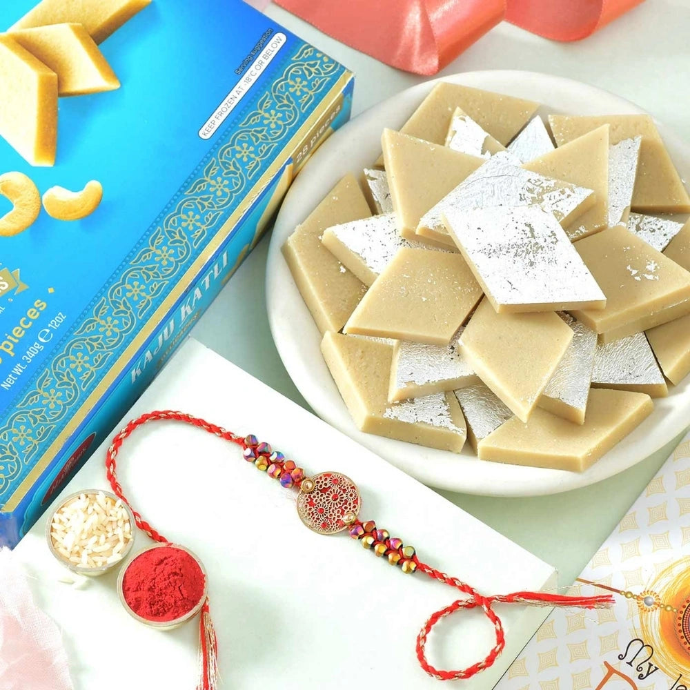 Mesmerising Rakhi with Kaju Katli