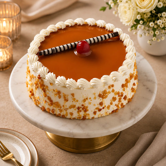 Premium Butterscotch Cherry Crown Cake