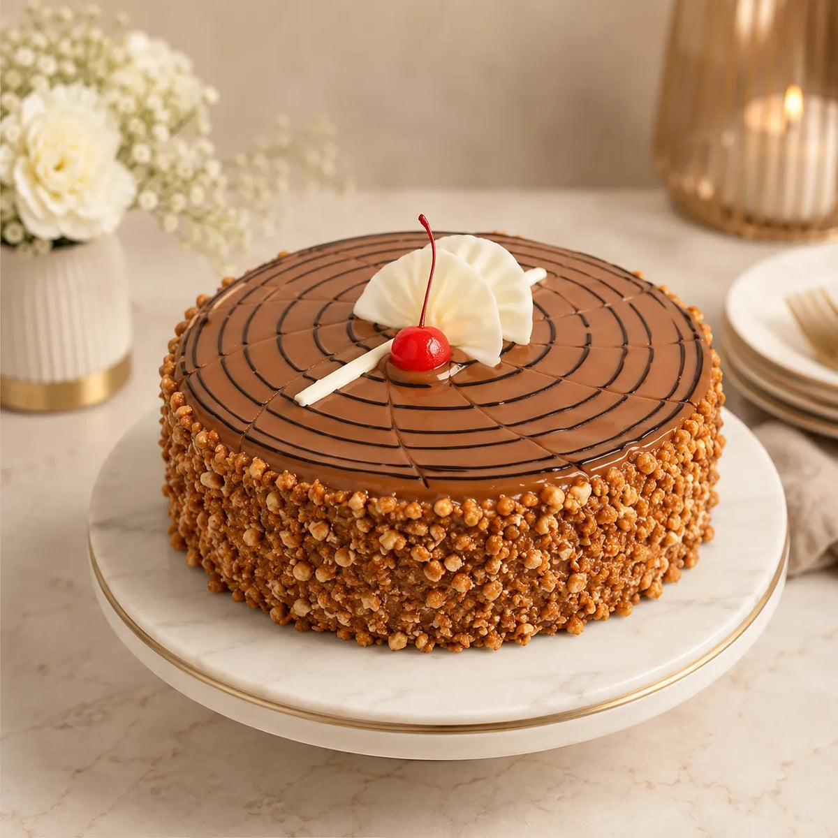 Chocolate Walnut Rustic Cream Cake