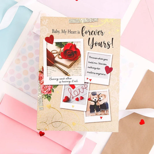 Baby My Heart Is Forever Yours Greeting Card With Chocolate