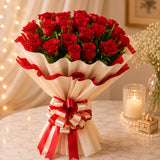 20 Red Roses With Black Forest Cake
