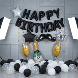 Black & Silver Cheers Birthday Wall Decor