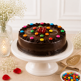 10 Red Roses With Chocolate Truffle Cake