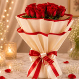 Red Roses With Black Forest Cake