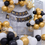 Black & Gold Frill Curtain Birthday Decor