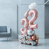 Rose Gold Age Foil Balloon Bouquet Decor