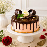 12 Red Roses With Eggless Chocolate Cream Cake