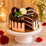 12 Red Roses With Eggless Chocolate Cream Cake