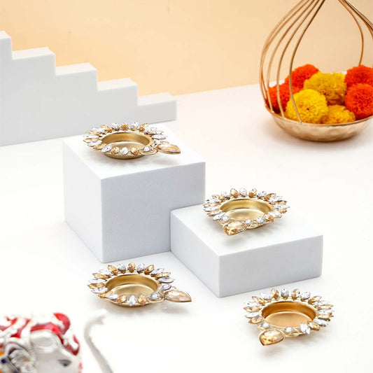 Delightful Ferrero Chocolate Tray and Diya with Greeting Card Gift Set