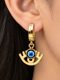 Golden Evil Eye Charm Hoop Earrings | Stupid Cupid