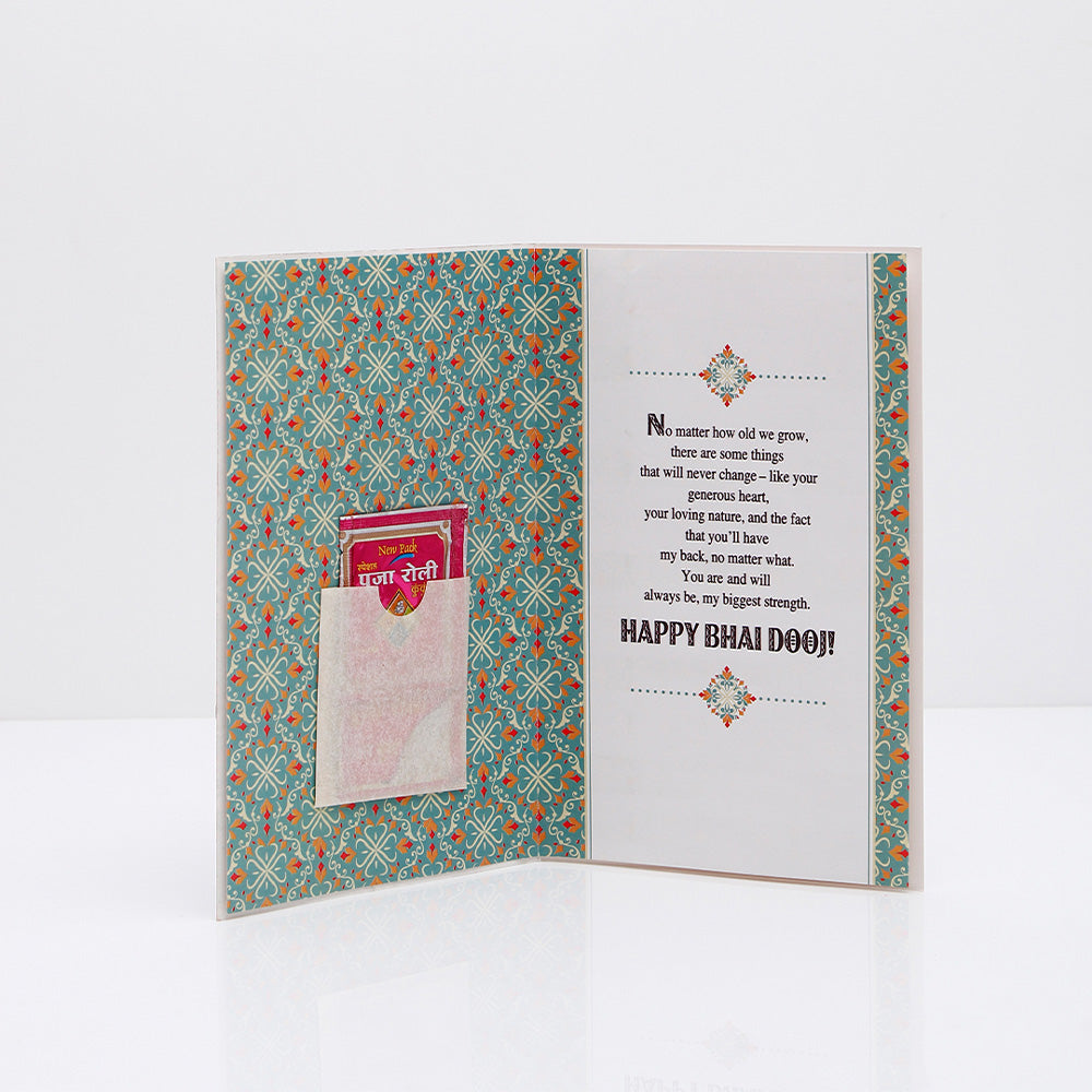 Loving Wishes Bhai Dooj Greeting Card with Dry Fruits