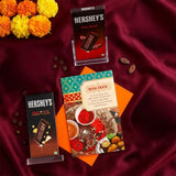 Bhai Dooj Greeting Card with Hershey's Dark 'N' Rich Coffee & 49% Dark Chocolates