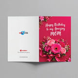 Happy Birthday Mom Floral Bouquet Personalised Greeting Card