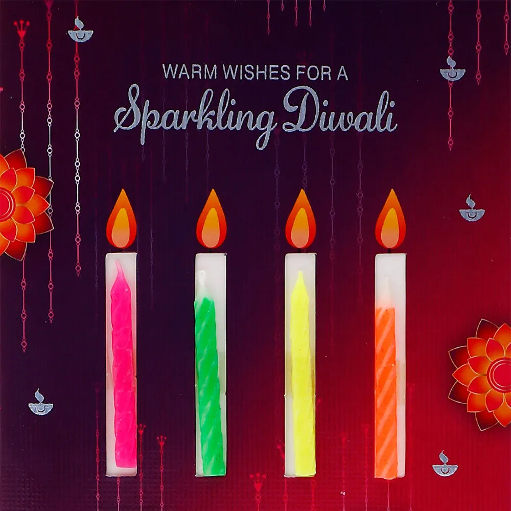 Sparkling Diwali with Candles Greeting Card