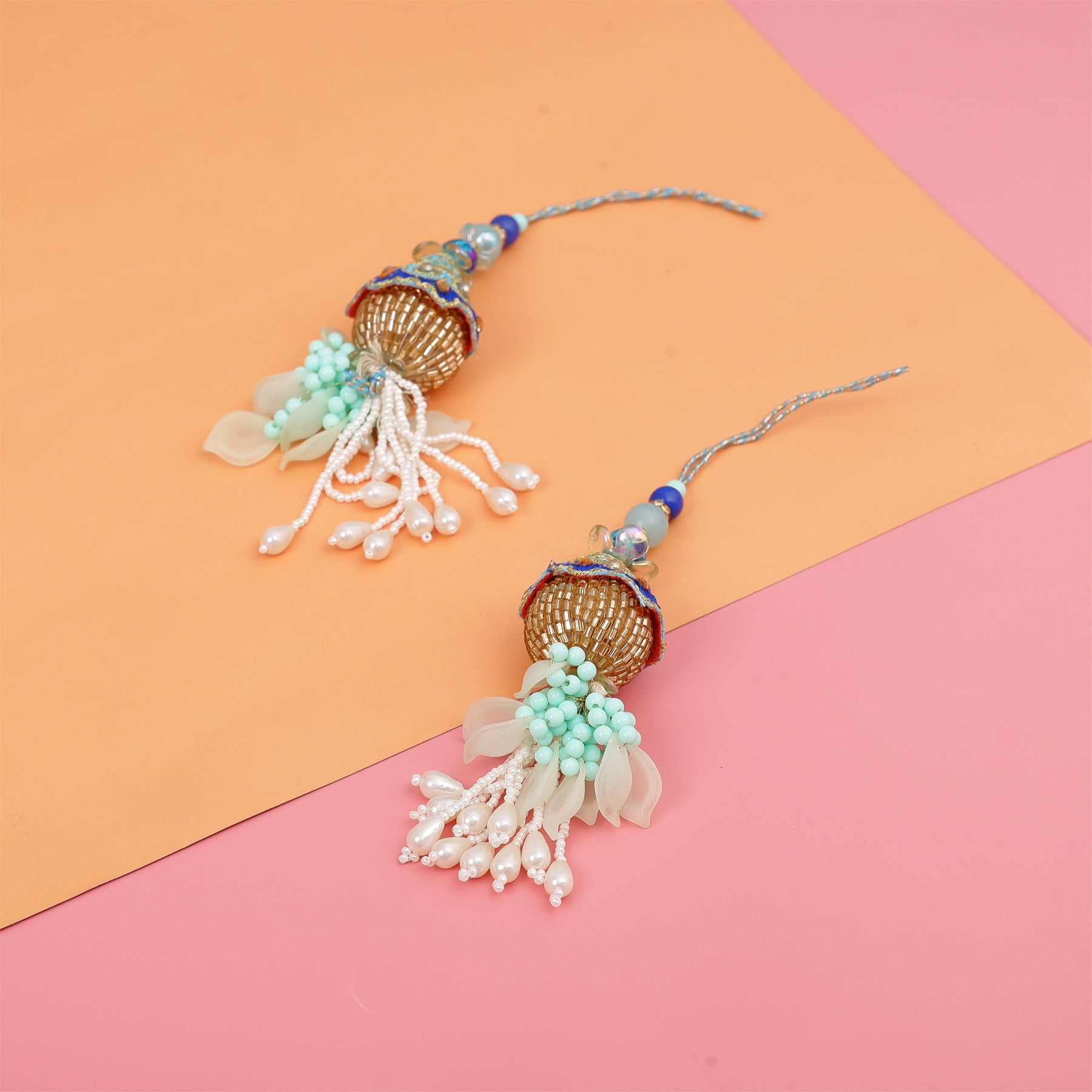 Traditional Teal Lumba Rakhi Pack of 2