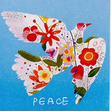 Pack of 50 Floral Peace Dove Blue Greeting Card