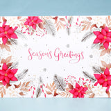 Pack of 50 Season's Greetings Poinsettia Greeting Card