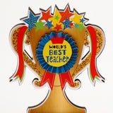 Archies World's Best Teacher Trophy with Perpetual Wooden Calendar