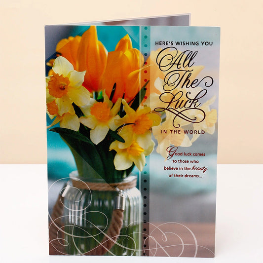 Wishing You All The Luck Greeting Card With Chocolates