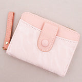 Pink Two-Tone Zip-Around Wallet with Wristlet Strap