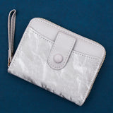 Grey Two-Tone Zip-Around Wallet with Wristlet Strap