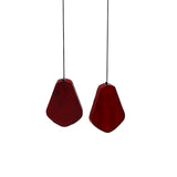 Silver Metal Tube Wind Chime with Red Accents